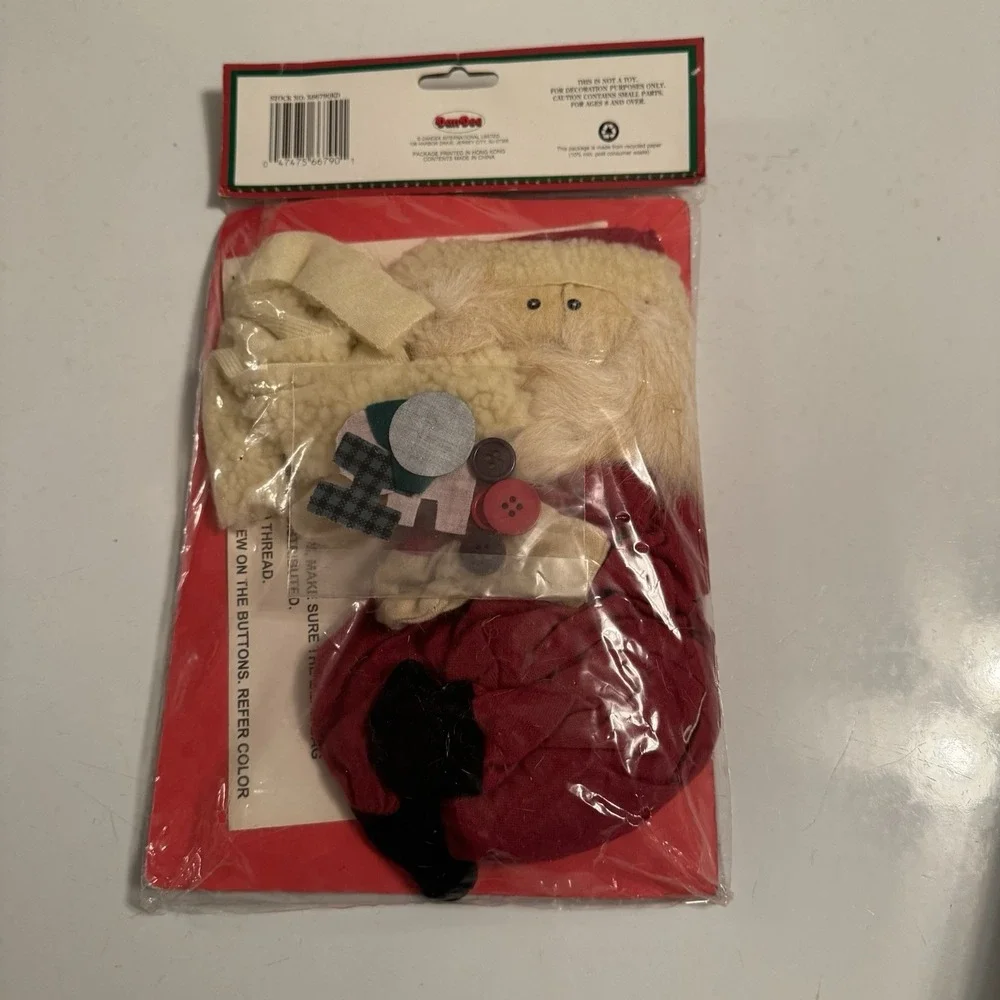 DanDee Homespun Creations Holiday Bean Bag Craft Kit  Santa‎ NEW Country Cottage